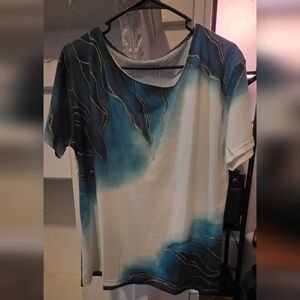 Blue and White Men's Shirt